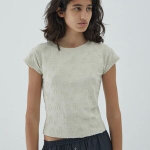Paloma Wool Sold Out Fabri Top Beige Floral Ecru Small